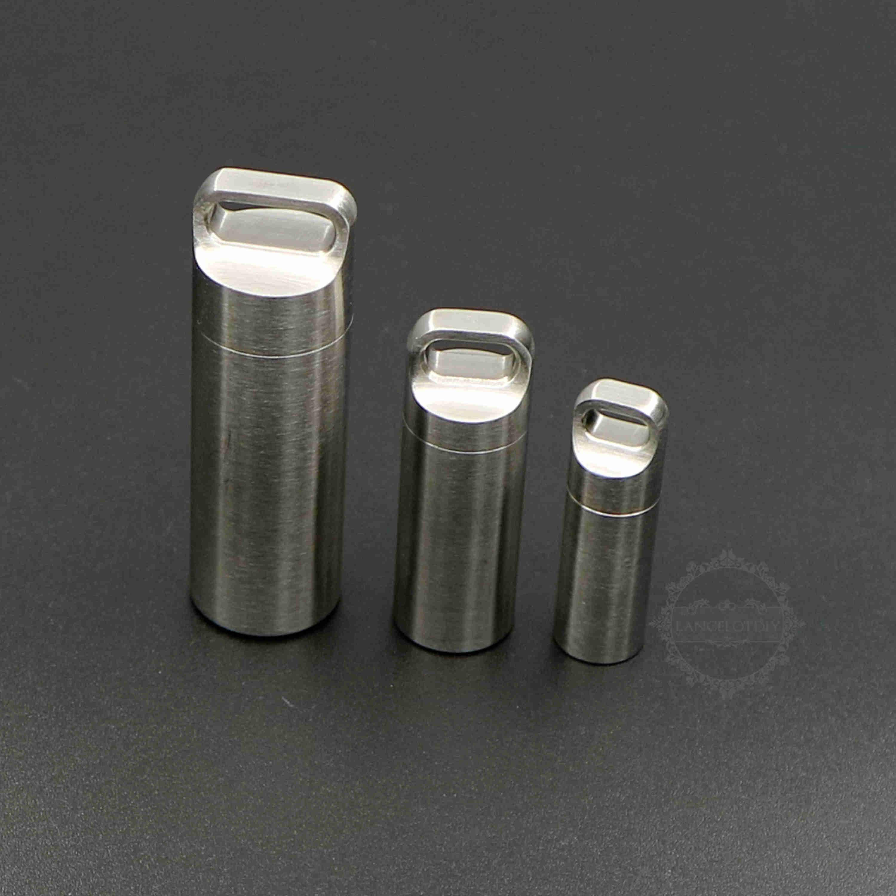 1pcs stainless steel seal cremation bottle perfume holder ash wish vial pendant charm EDC medicine tablet storage box DIY supplies 1800401-2 - Click Image to Close